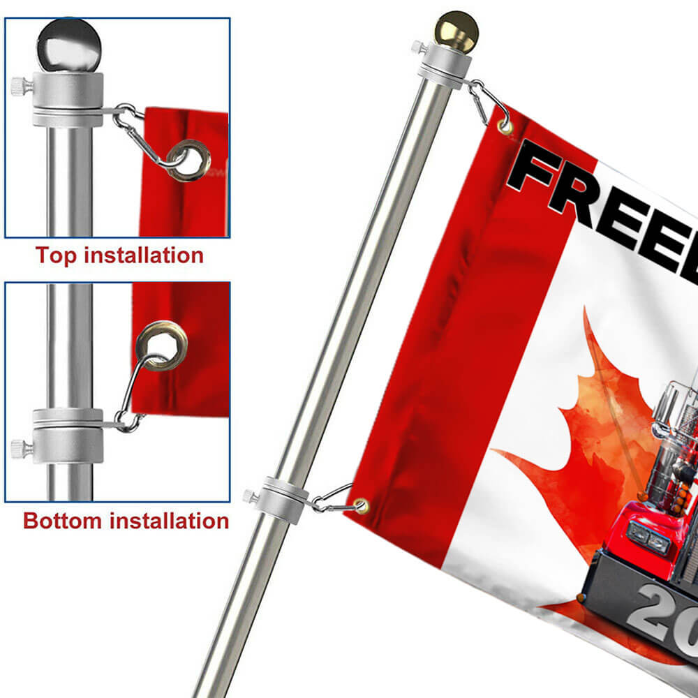 Canadian Freedom Convoy 2022 Flag, Truckers For Freedom, Mandate Freedom, Canadian Trucker Grommet Flag THB3752GF