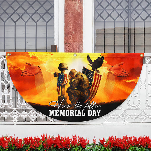 Honor The Fallen Memorial Day Non-Pleated Fan Flag VTM1265NGT