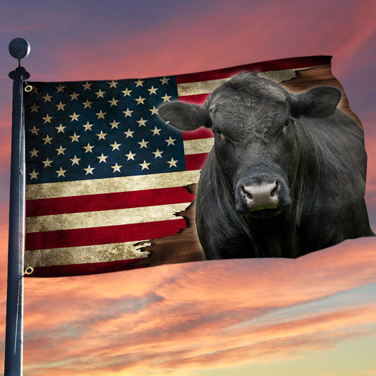 Black Angus Cattle American Grommet Flag MLN437GF