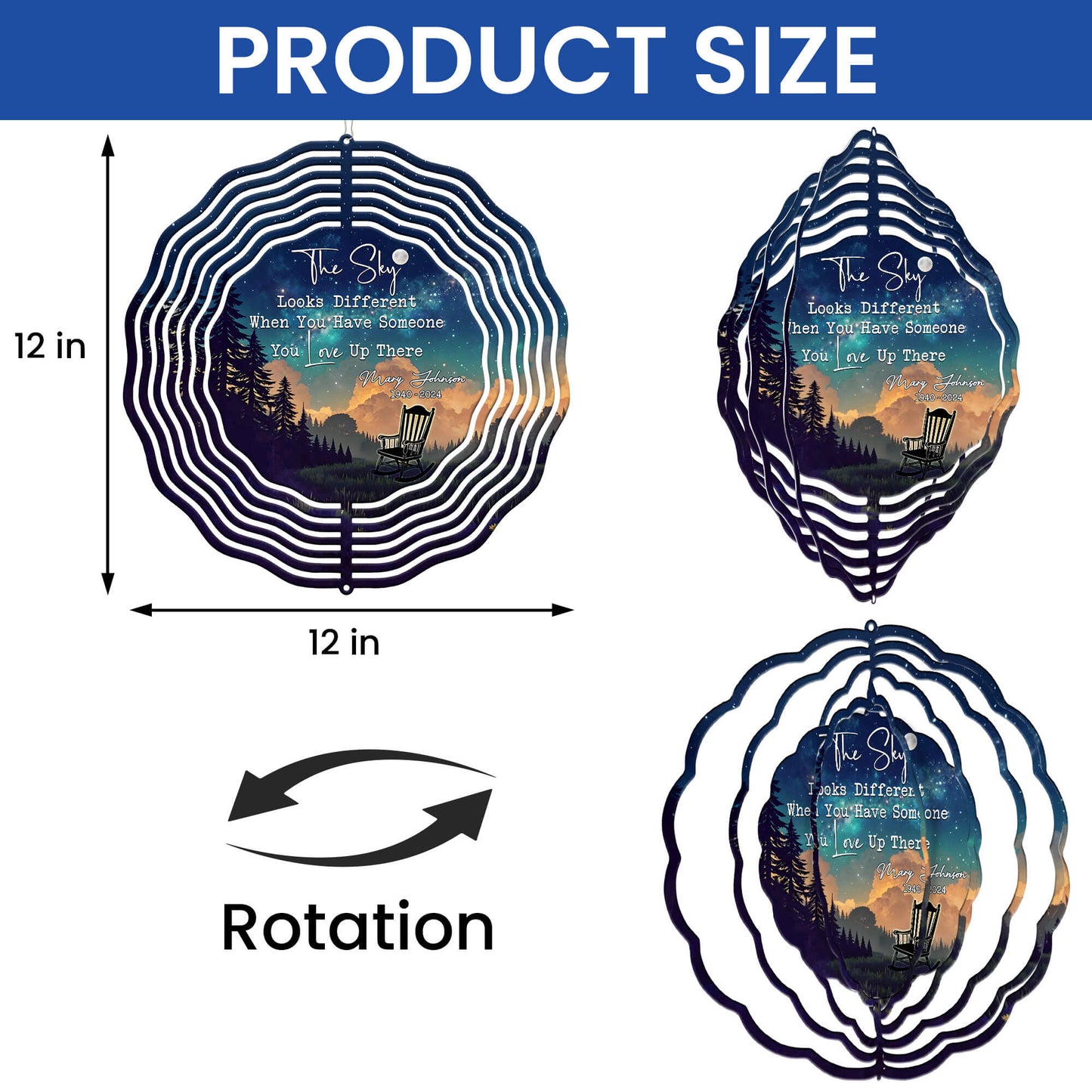 Personalized Memorial The Sky Looks Different When You Have Wind Spinner TQN4833TNB