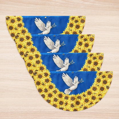 Peace For Ukraine Stand With Ukraine Non-Pleated Fan Flag TQN4937NTH