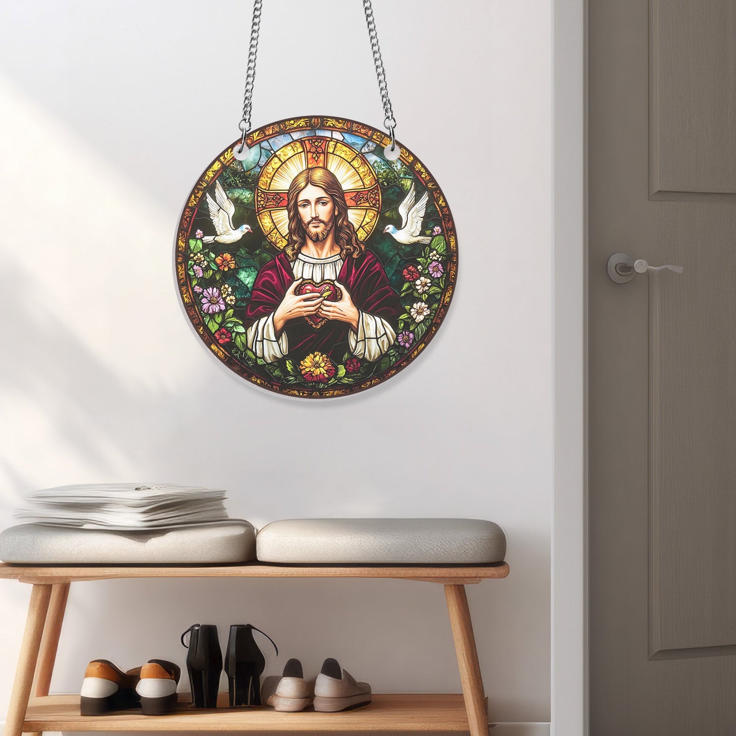 Sacred Heart of Jesus Acrylic Suncatcher Hanging Sign MLN4969AS