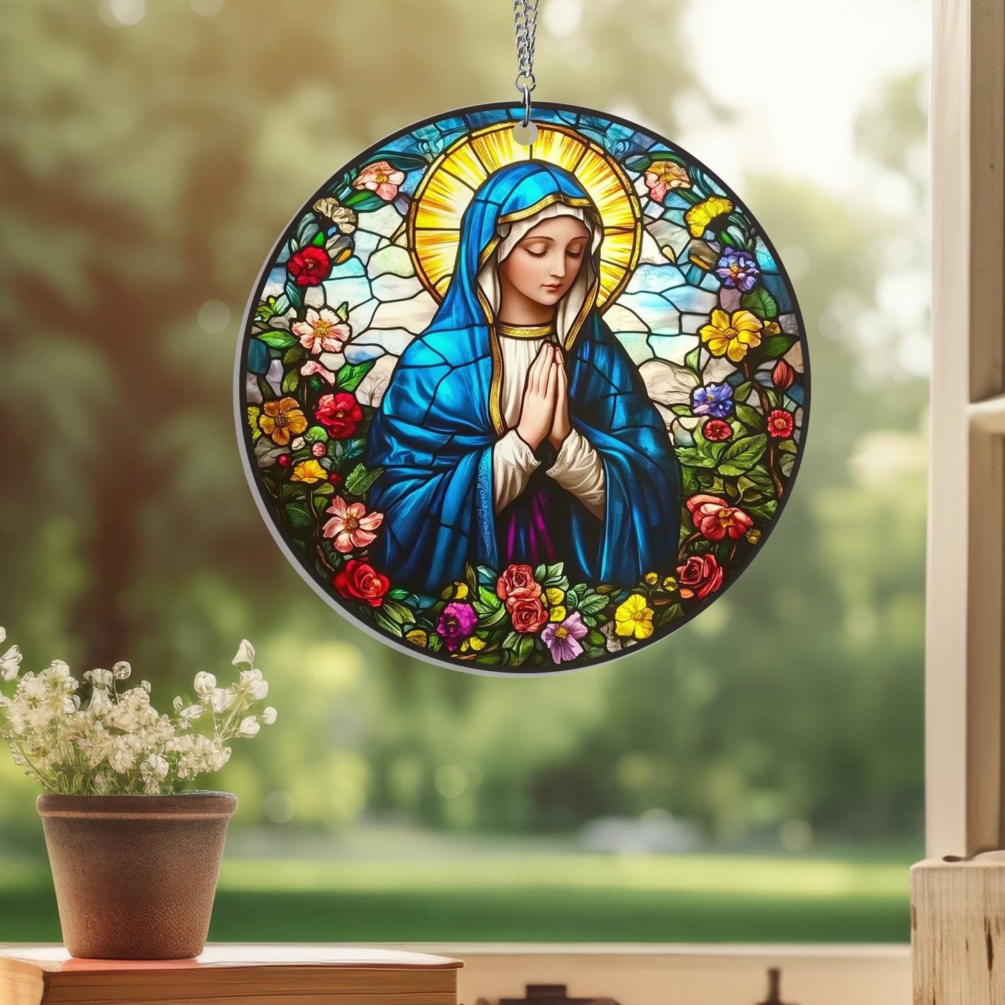 Blessed Virgin Mary Acrylic Suncatcher Hanging Sign VTM976AS