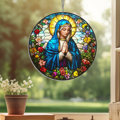Blessed Virgin Mary Acrylic Suncatcher Hanging Sign VTM976AS