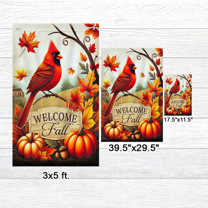 Cardinal Welcome Fall Flag MLN3649F