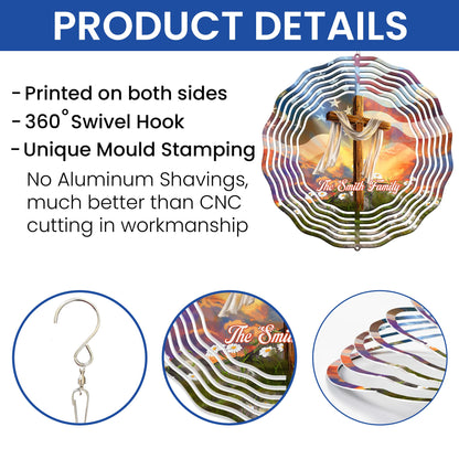 Personalized Christian Cross, Easter Day Christian Wind Spinner TPT2647TDH