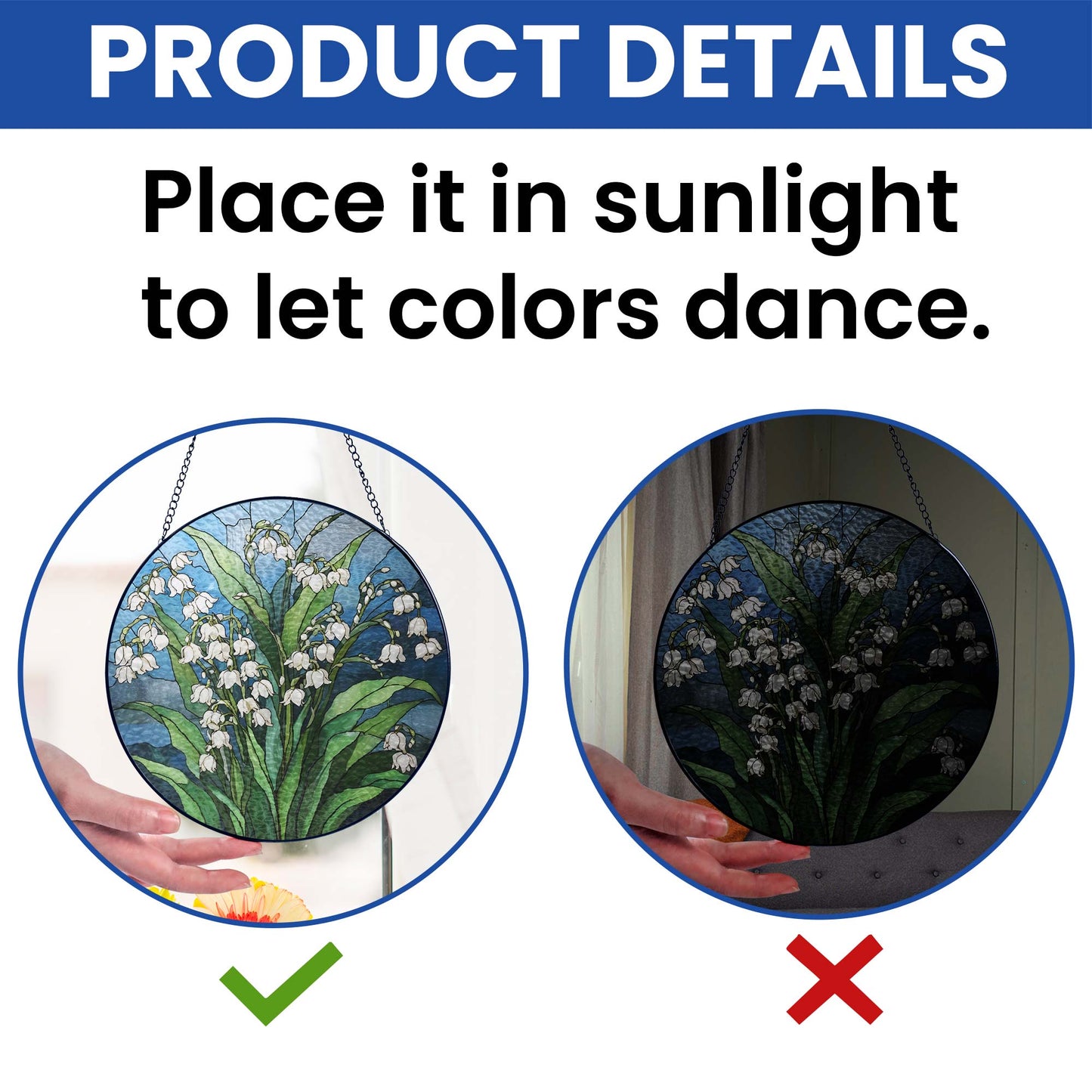 Lily of Valley Flower Stained Glass Suncatcher MLN4820TDH