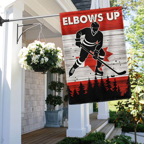 Elbows Up Canada Canadian Hockey Flag TPT2681TNB