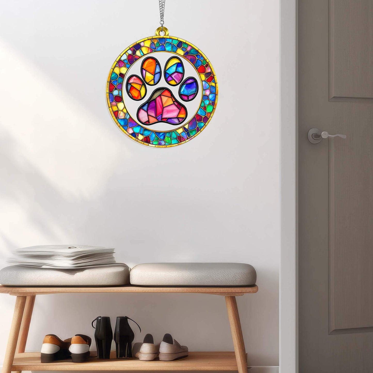 Pet Paw Dog Lover Memorial Dog Acrylic Suncatcher Window Hanging TQN5047TNB