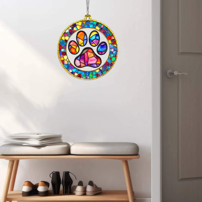 Pet Paw Dog Lover Memorial Dog Acrylic Suncatcher Window Hanging TQN5047TNB