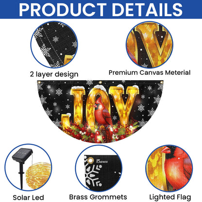 Cardinal Christmas Joy To The World Solar Led Fan Flag
