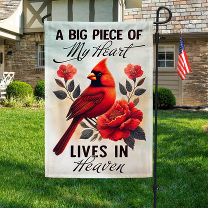 Cardinal Flag A Big Piece Of My Heart Lives In Heaven Flag MLN3687F