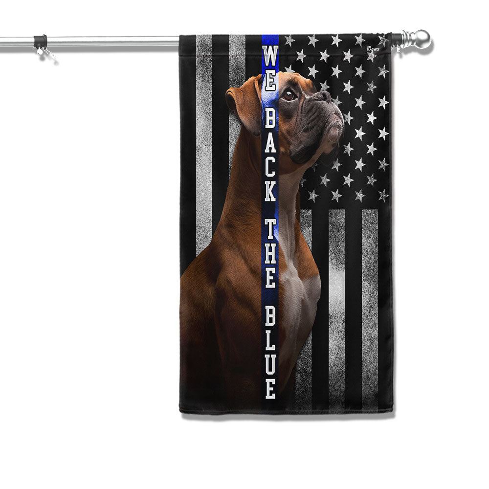 Boxer We Back the Blue Thin Blue Line Flag MLN1564Fv1