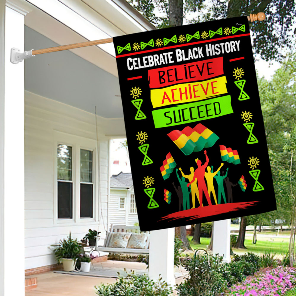 Black History Month Believe  Achieve Succeed Flag MLN840F