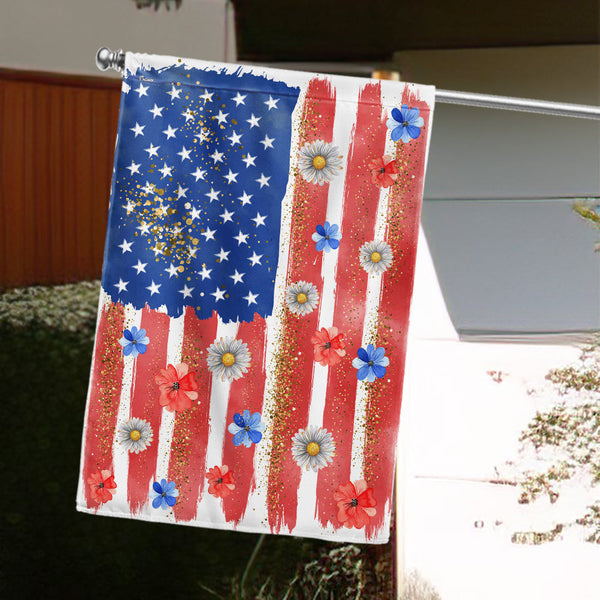 Flagwix American Flag - Flower Brushstroke America 4th of july Flag VTM1289NTH