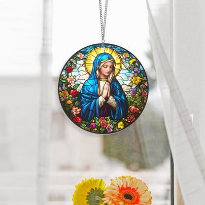 Blessed Virgin Mary Acrylic Suncatcher Hanging Sign VTM976AS
