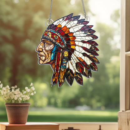 Native American Suncatcher Acrylic Hanging Sign TQN4577AS