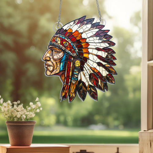 Native American Suncatcher Acrylic Hanging Sign TQN4577AS