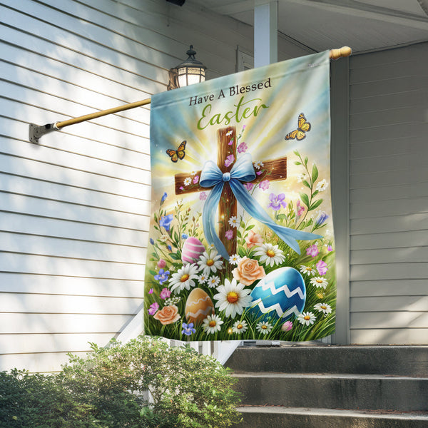 Easter Cross Flag Have A Blessed Easter Flag VTM1107LHD