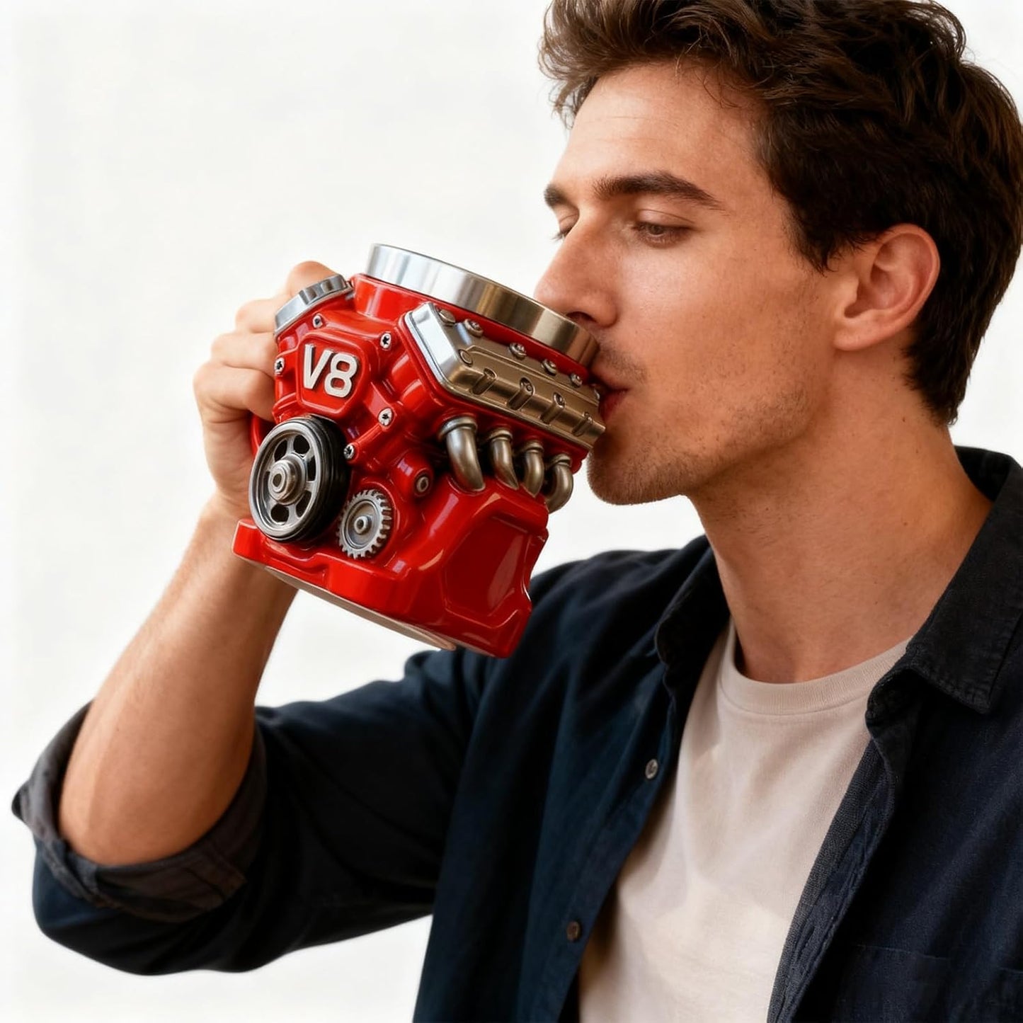 🔥LAST DAY 50% OFF🔥-Retro Engine Coffee Mug, V8 Engines Stainless Steel Cup