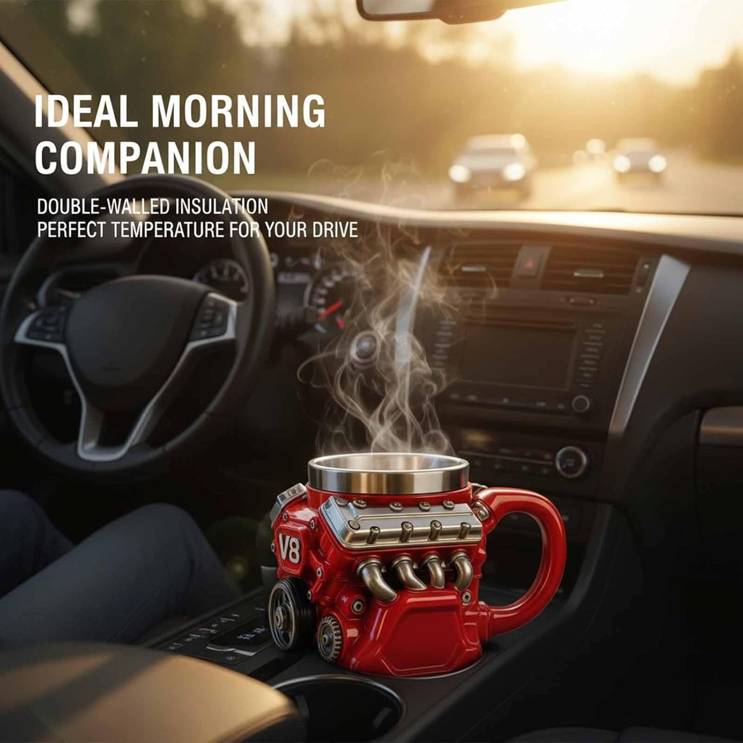 🔥LAST DAY 50% OFF🔥-Retro Engine Coffee Mug, V8 Engines Stainless Steel Cup