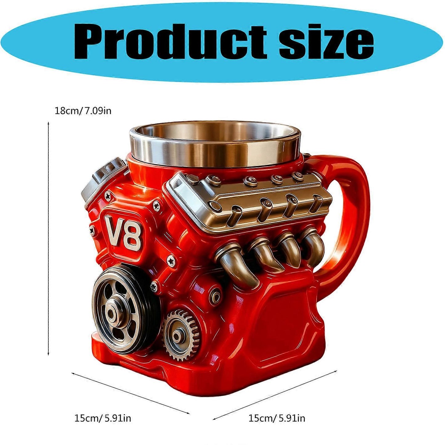 🔥LAST DAY 50% OFF🔥-Retro Engine Coffee Mug, V8 Engines Stainless Steel Cup