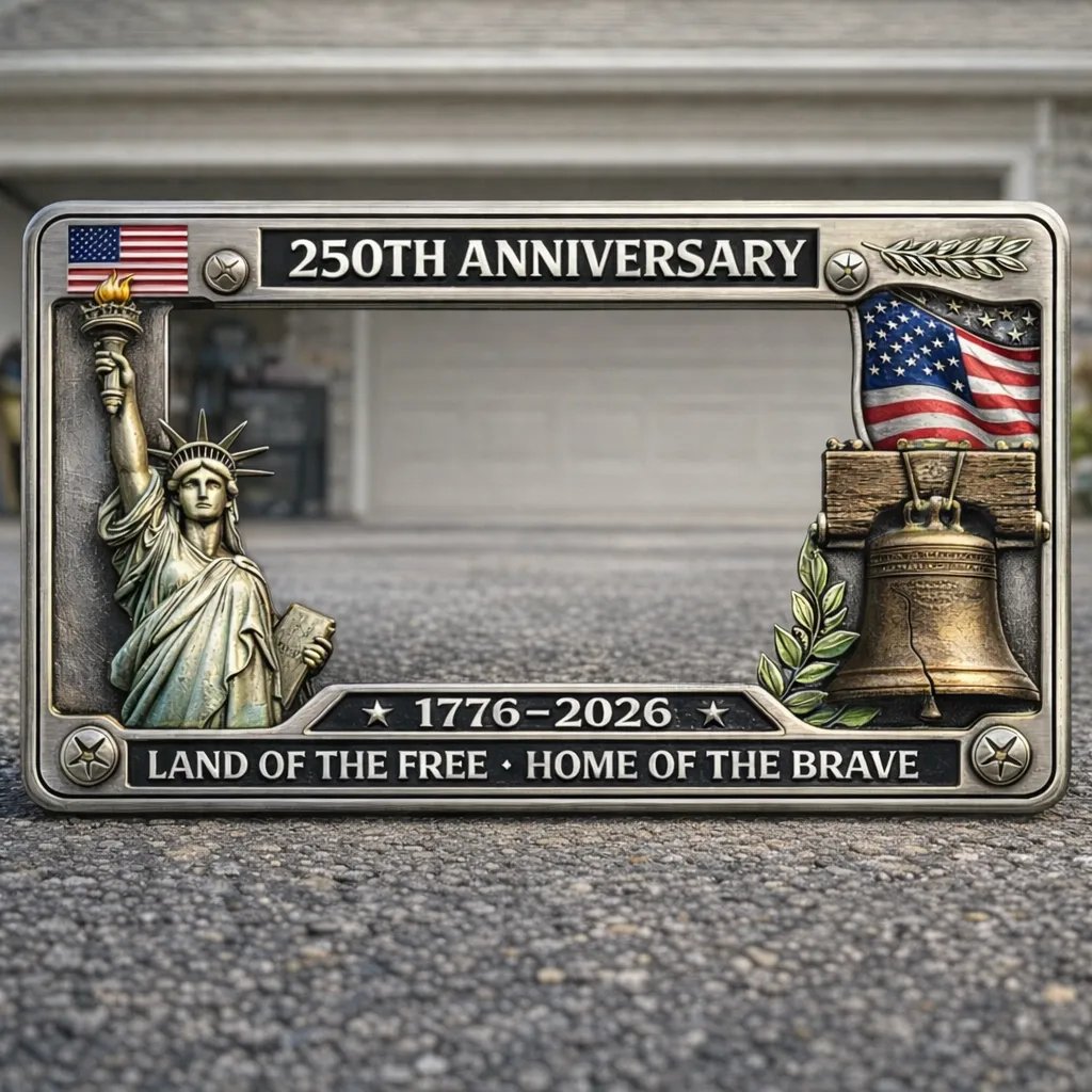 🗽250th Anniversary Commemorative License Plate Frame