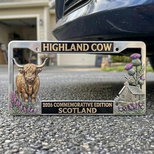 🔥Last Day 49% OFF - 🐂 Highland Cow License Plate Frame