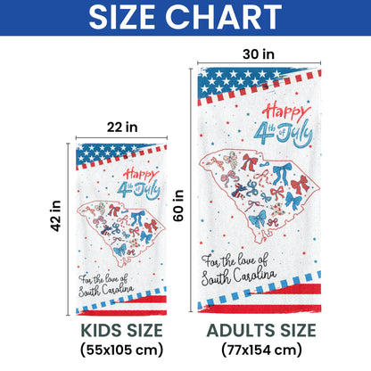 American States South Carolina Happy 4th of july Beach Towel THR93DTD