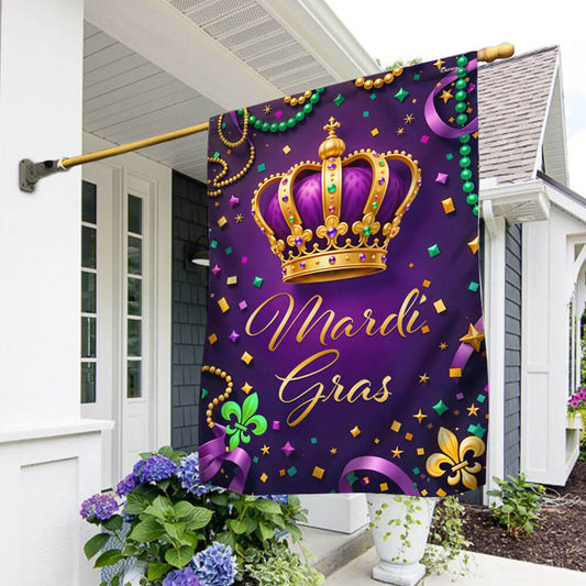 Happy Mardi Gras Flag TQN4659F