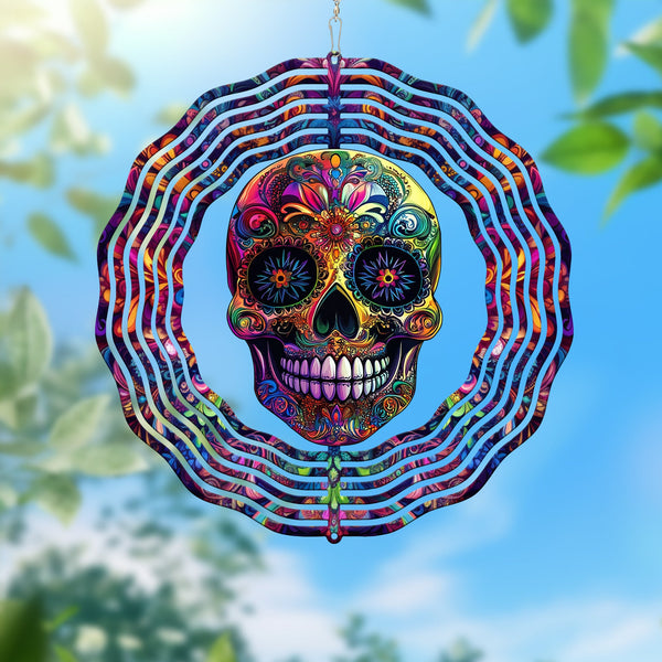 Floral Sugar Skull Wind Spinner TQN3954WS