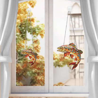 Brown Trout Fish Acrylic Suncatcher Window Hanging MLN4925DNV