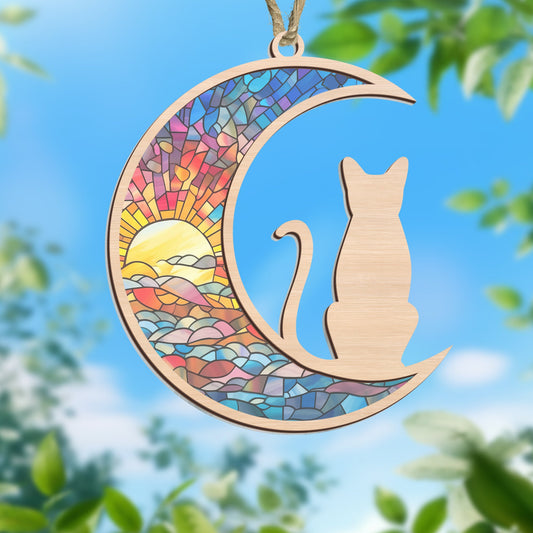 Cat On The Moon Suncatcher Ornament TQN1721TDH