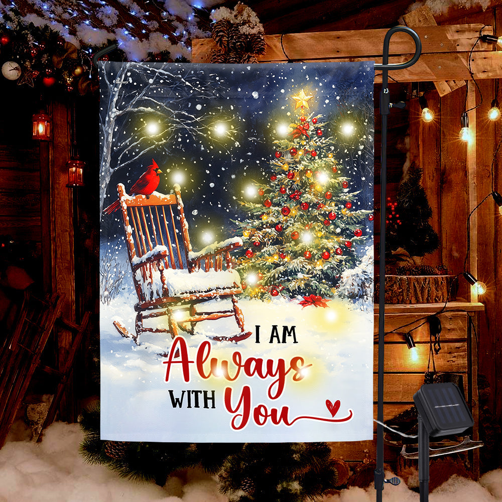 Cardinal Christmas I Am Always With You Cardinal Solar Led Garden Flag TPT2480SF