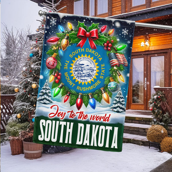 South Dakota Christmas Joy To The World Flag MLN4310F