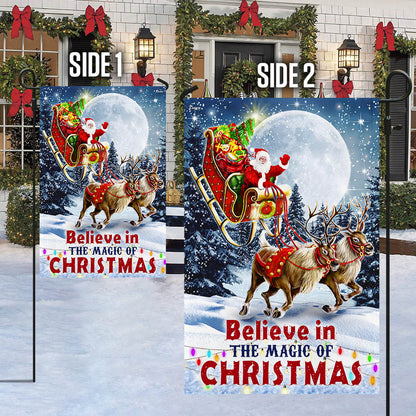 Believe In The Magic Of Christmas Santa's Sleigh Flag TQN1847F