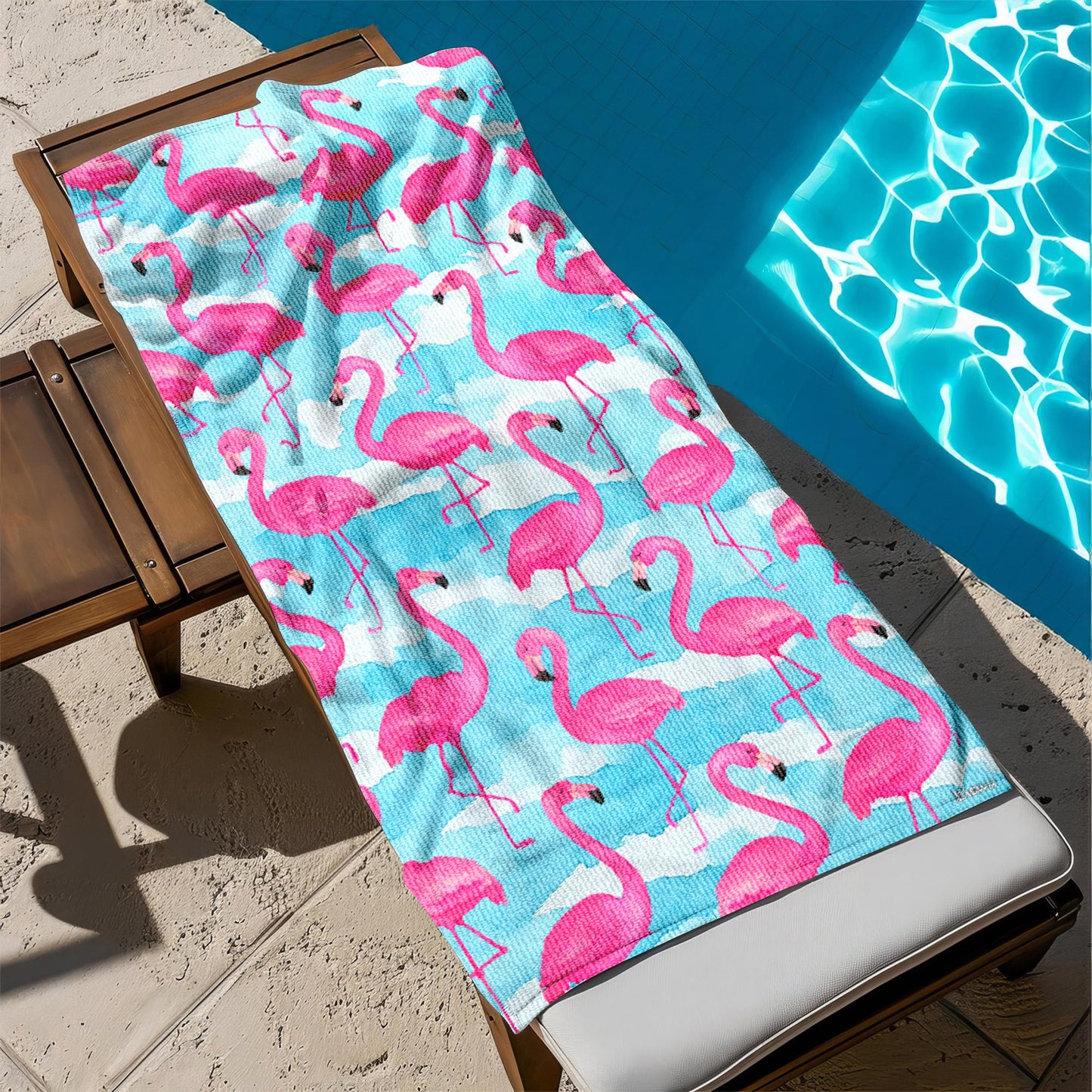 Pink Flamingo Tropical Summer Beach Towel TQN5289NTH