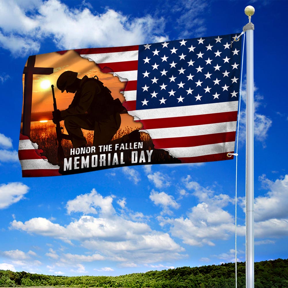 Memorial Day US Veteran Honor The Fallen Grommet Flag MLN5531TTH