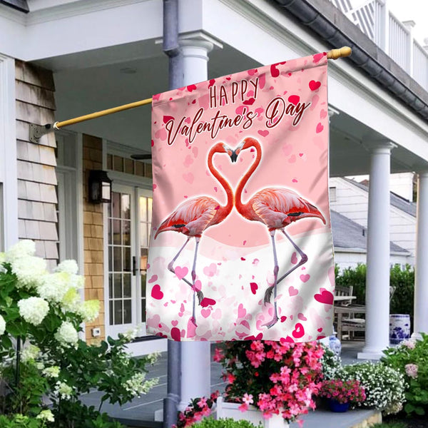 Flamingo Love Happy Valentine's Day Flag MLN880F