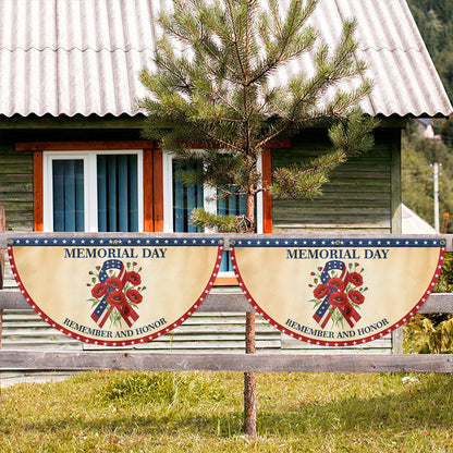 Memorial Day Remember And Honor Non-Pleated Fan Flag TQN5161NTH