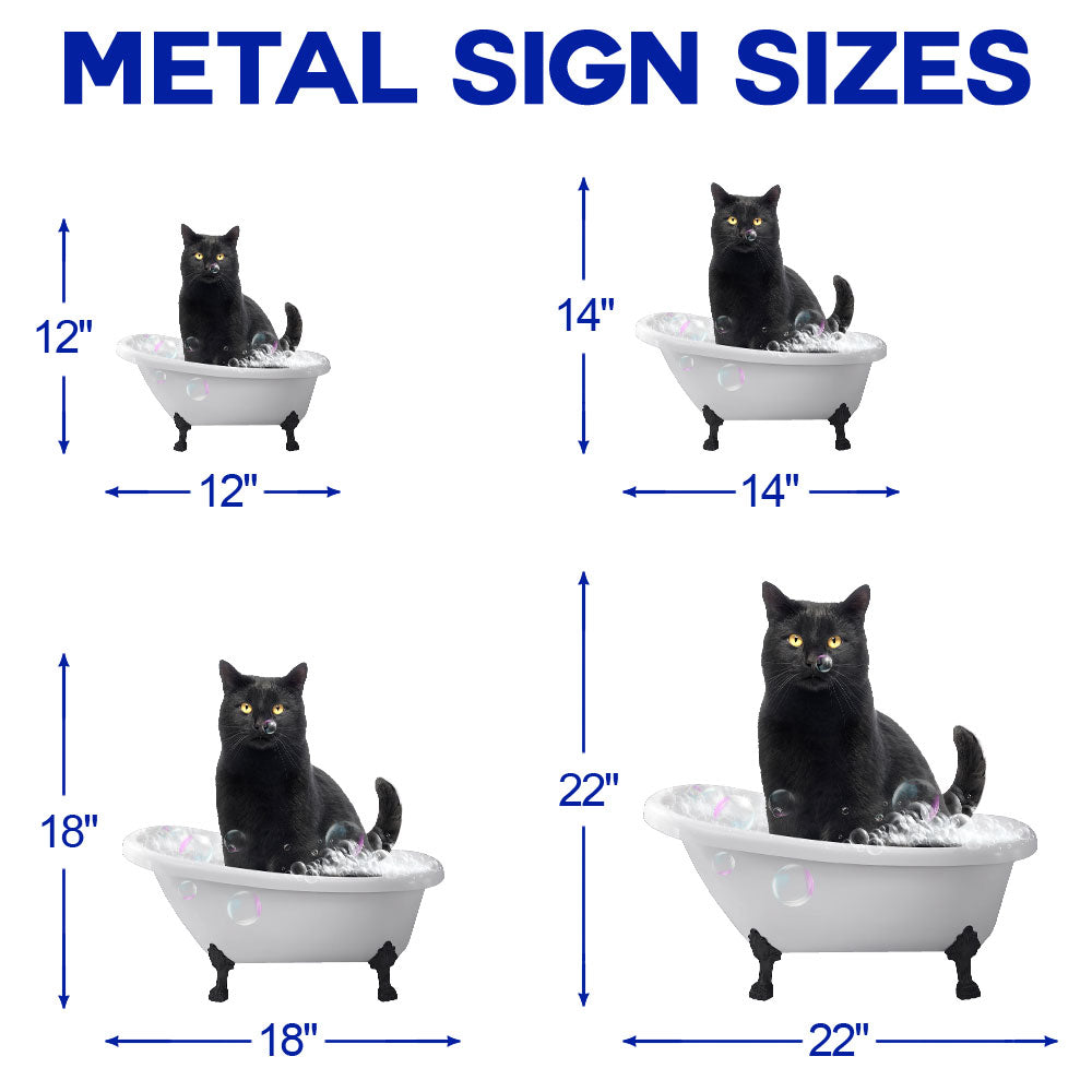 Black Cat Metal Sign Soak Your Worrries Away BNL572MS