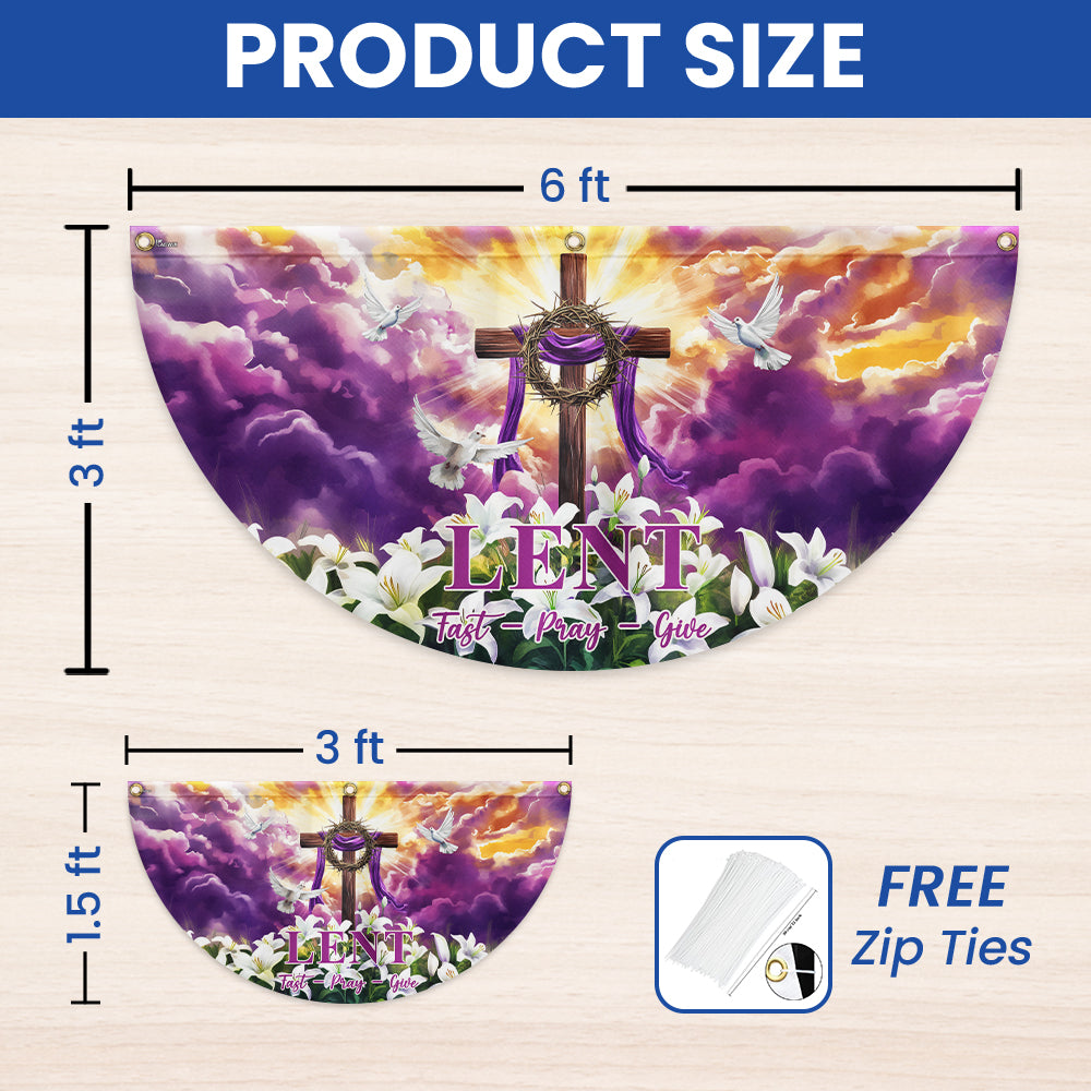 The Season Of Lent Easter Christian Cross Non-Pleated Fan Flag VTM1186NGT