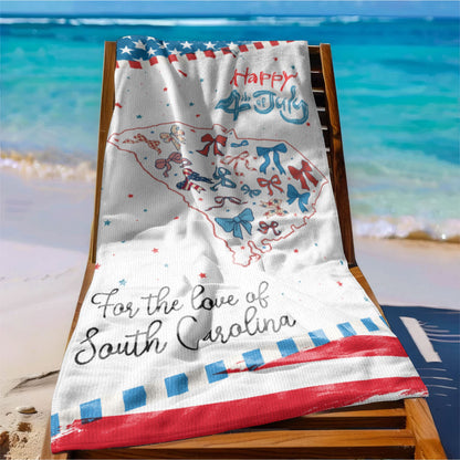 American States South Carolina Happy 4th of july Beach Towel THR93DTD