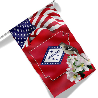 Arkansas State With Mocking Bird and Apple Blossom Flag TPT775Fv3