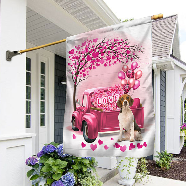 Dog Flag Valentine Beagle Dog Flag QTR380Fv22