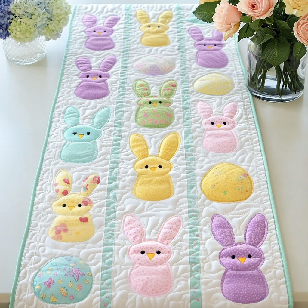 Easter Peeps Party Quilted Table Runner NCU0NT5064