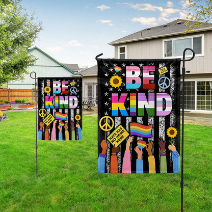 Be Kind Hippie Peace LGBTQ Kindness Equality Hate Has No Home Here Flag MLN1457F