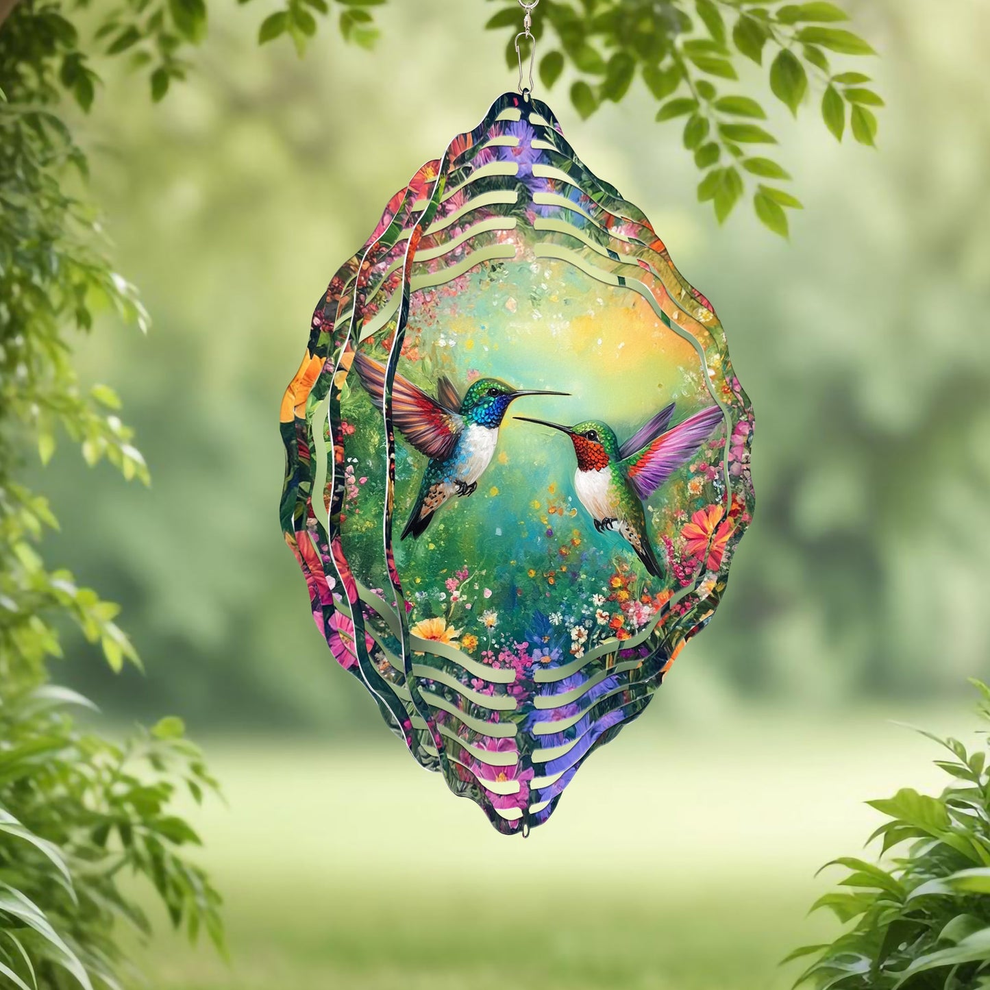 Hummingbird Spring Flower Wind Spinner TQN4625WS