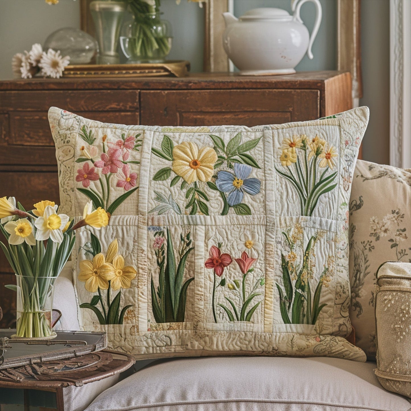 Enchanted Garden Quilted Bedding Pillow Case NCU0PT6474