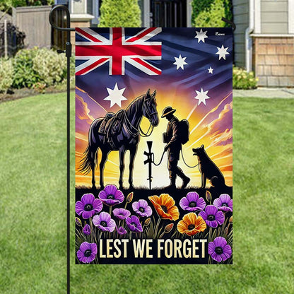 Anzac Day Animals in War Purple Poppy Australia Flag MLN5174DNV